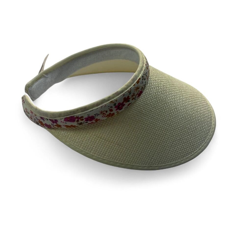 NWT T & T Fashion Floral Band Visor Adjustable Sun Hat Outdoor